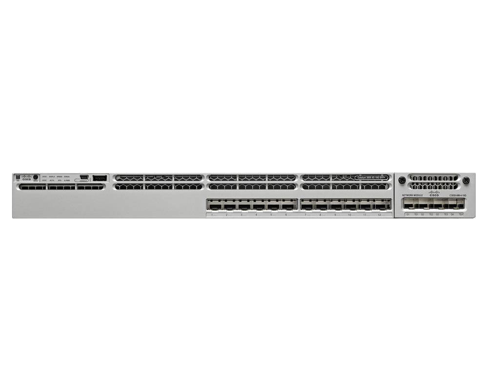 WS-C3850-16XS-E - 16x SFP+ port stackable model (C3850-NM-4-10G module) and 350WAC power supply, 1 RU, IP Services, Cisco Catalyst 3850 Switch